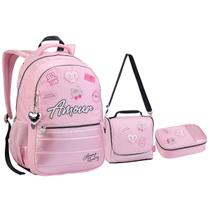 Kit Mochila Lancheira Estojo Laptop Coquete ColorUp