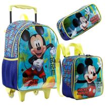 Kit Mochila + Lancheira + Estojo Mickey Mouse Disney ul 30x40x15 cm