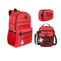 Kit Mochila + Lancheira +Estojo Multi Mickey Vermelho Xeryus