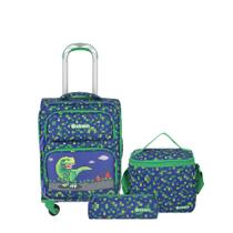 Kit Mochila + lancheira + estojo Speedy Pack 5XT Azul Dinossauro Kit Mochila + lancheira + estojo Speedy Pack 5XT Azul Dinossauro
