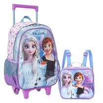 Kit Mochila Lancheira Frozen Rodinha Escolar Infantil Xeryus