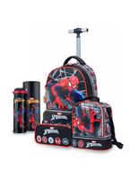 Kit Mochila Lancheira Garrafa Estojo Marvel Infantil HomemAranha Resistente Kit Mochila Lancheira Garrafa Estojo Marvel Infantil HomemAranha Resistente