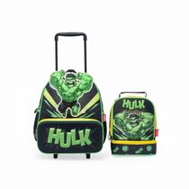 Kit Mochila Lancheira Hulk Masculino Escolar Disney