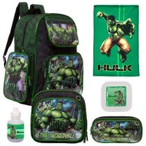 Kit Mochila Lancheira Infantil Menino Incrivel Hulk