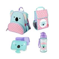Kit mochila + lancheira +kit lanche+ garrafa zoo koala skip hop