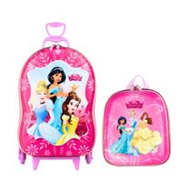 Kit Mochila+Lancheira Princesas Disney 3D Maxtoy Rodinhas