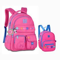 Kit Mochila + Lancheira Rebecca Bonbon Flower Power Rosa Kit Mochila + Lancheira Rebecca Bonbon Flower Power Rosa