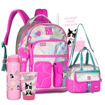 Kit Mochila Lancheira Rebecca Bonbon Holográfica Grande RB Kit Mochila Lancheira Rebecca Bonbon Holográfica Grande RB