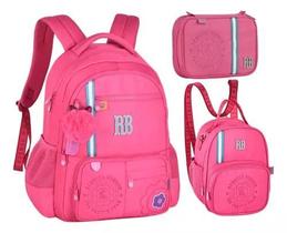 Kit Mochila Lancheira Térmica E Estojo Box Rebecca Bonbon