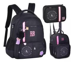 Kit Mochila Lancheira Térmica E Estojo Box Rebecca Bonbon