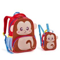 Kit Mochila+Lancheira Térmica Infantil Zoop Animais Seanite