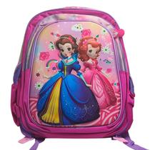 Kit Mochila LED Com Bolsa Princesas Térmica Lancheira e Estojo