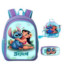Kit Mochila Lilo Stitch Menina Lancheira Térmica+ Estojo