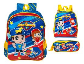 Kit Mochila Luccas Neto Aventureiros Costas Lancheira Estojo