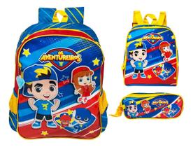 Kit Mochila Luccas Neto Aventureiros Costas Lancheira Estojo