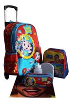 Kit Mochila Luccas Neto Infantil Meninos Rodinhas Lancheira