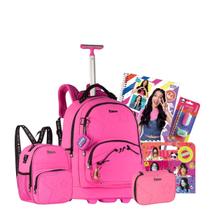 Kit Mochila Luluca de Rodas Mochila P Térmica Estojo Escolar