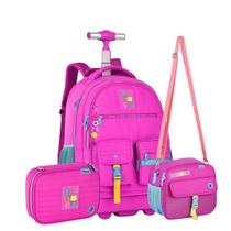 Kit Mochila Luluca Rodinhas Lancheira Estojo Escolar Carrinho