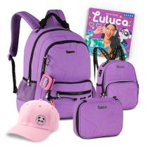Kit Mochila Luluca Youtuber Feminina Teen Estojo Lancheira Kit Mochila Luluca Youtuber Feminina Teen Estojo Lancheira