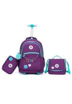Kit Mochila Madami Escolar Juvenil Lancheira Estojo Roxa