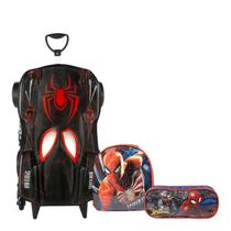 Kit Mochila Malinha Escolar Homem Aranha Spider 3d Rodinhas Kit Mochila Malinha Escolar Homem Aranha Spider 3d Rodinhas