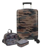 Kit Mochila Malinha Escolar Rígida Camuflada 4 Rodinhas 360º Kit Mochila Malinha Escolar Rígida Camuflada 4 Rodinhas 360º