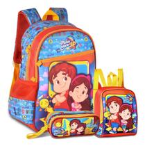 Kit Mochila Maria Clara E JP Lancheira Estojo Duplo Infantil