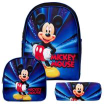 Kit Mochila Masculina Disney Mickey com Lancheira Infantil