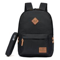 Kit Mochila Masculina Ferrazzi com Estojo Casual, Moderna e com Acabamento em Camurça
