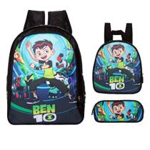 Kit Mochila Masculina Grande Escola Ben 10 Costas Toys 2U