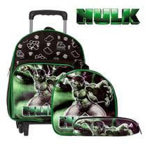 Kit Mochila Masculina Infantil Creche Rodinha Incrível Hulk Kit Mochila Masculina Infantil Creche Rodinha Incrível Hulk