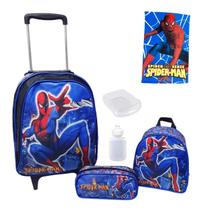 Kit Mochila Masculina Rodinhas Infantil Homem Aranha