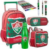 Kit Mochila Material Escolar Fluminense Lancheira Caneta