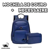 Kit Mochila material sintético Unissex Reforçada Notebook 15” + Necessaire