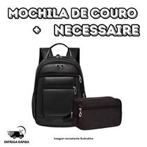 Kit Mochila material sintético Unissex Reforçada Notebook 15” + Necessaire