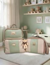 Kit Mochila Maternidade e Térmica Bebê Enxoval Menino Menina + Trocador Miellu - Linha Deluxe Cor:Marrom