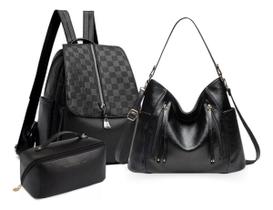 Kit Mochila Média + Bolsa Ombro E Transversal + Necessaire Kit Mochila Média + Bolsa Ombro E Transversal + Necessaire