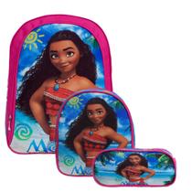 Kit Mochila Menina Moana com Lancheira Infantil Rosa Toys 2U