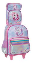 Kit Mochila Menina Unicórnio De Rodinha Com Lancheira Estojo Kit Mochila Menina Unicórnio De Rodinha Com Lancheira Estojo