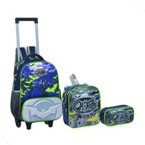 Kit Mochila Menino Darkbat Estojo Lancheira Térmica Creche Kit Mochila Menino Darkbat Estojo Lancheira Térmica Creche