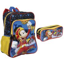 Kit Mochila Mickey Mouse 19m Plus + Estojo Azul Original