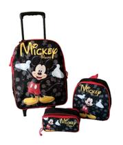 Kit Mochila Mickey Mouse Escolar Rodinhas