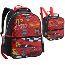 Kit Mochila Mini Costas Infantil Lancheira Masculino Carros