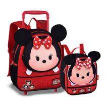 Kit Mochila Minnie de Rodinhas - Tsum Tsum - C/ Lancheira Térmica - Disney - Clio