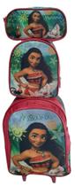Kit Mochila Moana Rodinha, Lancheira Térmica e Estojo
