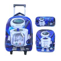 Kit Mochila Mochila de Rodinha Lancheira e Estojo Space Wars Yepp MIM6334