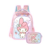 Kit Mochila My Melody Costas E Estojo Box Infantil Meninas Cor:Rosa