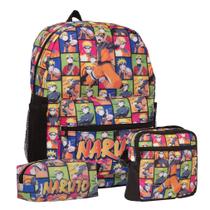 Kit Mochila Naruto Com Lancheira Infantil Térmica Grande