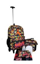 Kit Mochila Naruto Infantil Juvenil Aulas Rodinhas