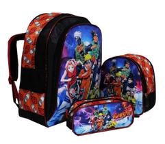 Kit Mochila Naruto Infantil Masculina Costas Escolar Aulas 1 Kit Mochila Naruto Infantil Masculina Costas Escolar Aulas 1